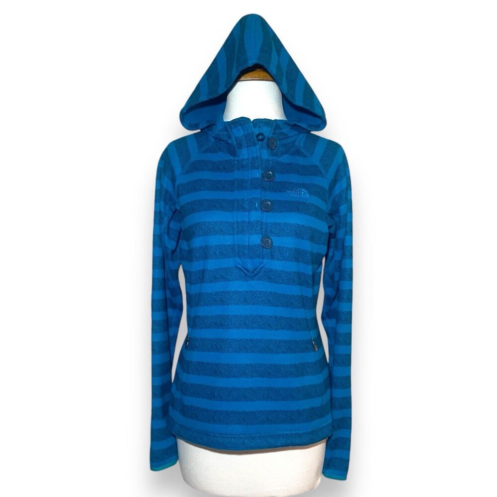 The North Face Crescent Sunshine Women's Blue Fleece Sweatshirt Hoodie Size S